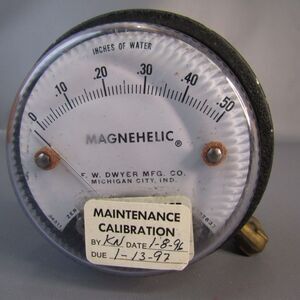 Vintage F.W. Dwyer‎ Magnehelic Pressure Gauge 4" Round Steampunk Meter 34511